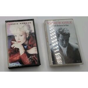 Lorrie Morgan "Something in Red" & Vince Gill "I Still Believe in You" Cassettes